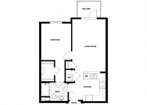 A1 Floor Plan at Candara at Hancock Park Apartments in Los Angeles CA